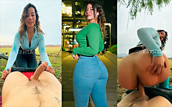 La Culona Katherine Saez singando intenso al aire libre