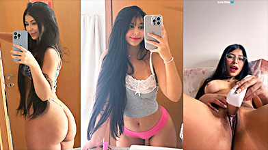 La puta de Livia Días usando un vibrador para pajearse rico