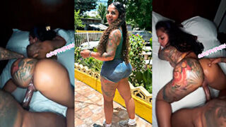 La Culona tatuada Kkvsh singando en cuatro con un gran guebo