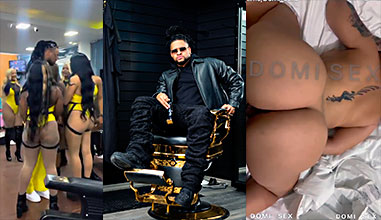 Santana Barber Shop singando con una de su ex bailarinas