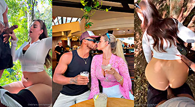 Tameeka Kerr singando y mamando en el bosque con su chico