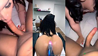 Darlyn  castillo mamando y tragando un guebo muy grande