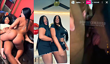 Las gemelas de Estrada en sexos lesbico en vivo en la redes