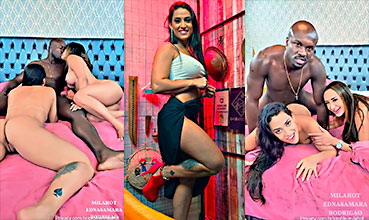 Milena Lima and Edna Samara destroying a black guy in threesomes