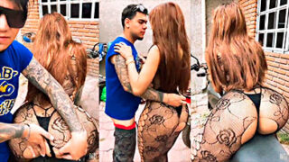 Le destrozan el culo a Sherly López al aire libre