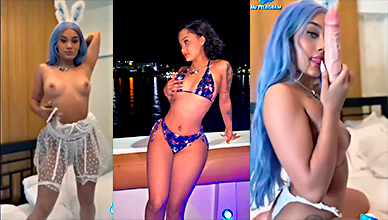 La putita de Masha en paja con un consolador grueso