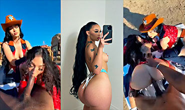 Anij Nicole Xxx La vaquera Anij Nicole y una amiga forman un trío con un negro