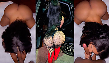 Darlyn Castillo sosteniendo un montón de Nema en su enorme culo