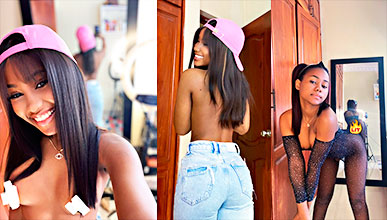 Dominicana Flaca Montando Rico Consolador Hasta Venirse