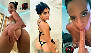 Hillary OG porn A la dominicana Hillary OG le chupan el culo y se traga un consolador enorme