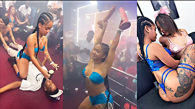 Megane Janell dominicana con 2 penes de goma en la discoteca