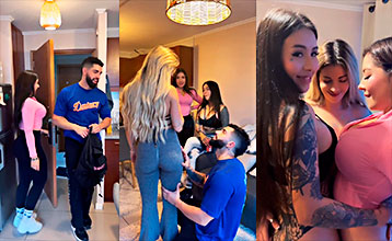 Lesbianas Gym Porn Entrenador muy afortunado de poner a 3 lesbianas a tocarse