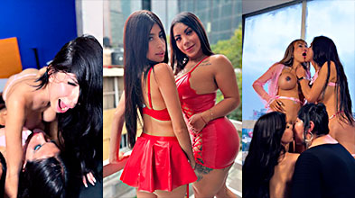 Karol Smith Xxx Karol Smith es destruida por intensos transexuales follando en un cuarteto