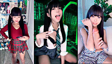 Kitty Kum Xxx @kittykumx La pequeña Kitty Kum se mete un enorme consolador en el coño