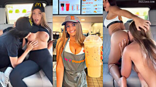 Skylar Mae Xxx Lesbianas de McDonald’s son pilladas follando en el coche