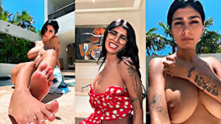 Mia Khalifa Xxx Mia Khalifa y sus brutales tetas en la piscina