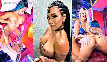 Mujer Luna Bella xxx Mujer Luna Bella follándose a una rubia lesbiana en una cabaña