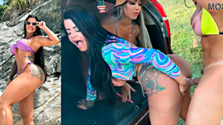 Pamella Cristiny Porn @pamellacristiny3 Pamella es destrozada por dos transexuales muy intensos.