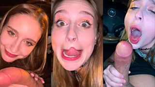 parking Xxx Ella es maníaca dentro del auto, se traga la polla y le saca leche