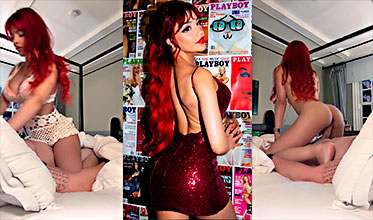 Hannah Jo Xxx @whoahannahjo La pelirroja Hannah Jo cabalga su polla hasta quedarse sin semen