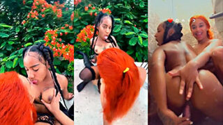 Blue Queen Xxx Dominicana de 18 años cantando con la puta lesbiana Blue Queen