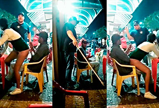 Video porno peleas WTF, el dueño de la tienda lo golpea por ser jodido