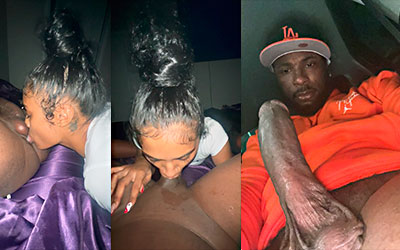 jovencita le da un beso negro y se traga toda su polla