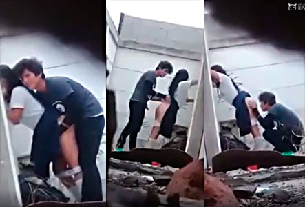 18 year old schoolgirl is caught fucking a classmate