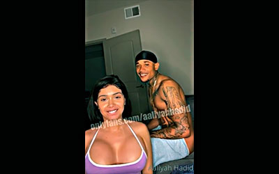 Aaliyah Hadid makes him scream like a boy swallowing his penis