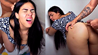 Daddy not like that, it hurts me, she screams fucking in 4