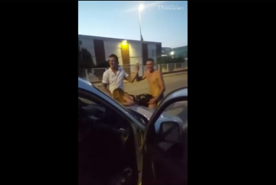 Después De Salir De La Disco Forman Tríos En Plena Calle