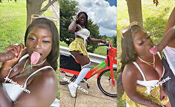 Schoolgirl Jen Hart swallows a brutal cock outdoors