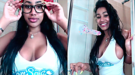 Sweet Brunette Wants To Destroy Her Dildo With Her Pussy