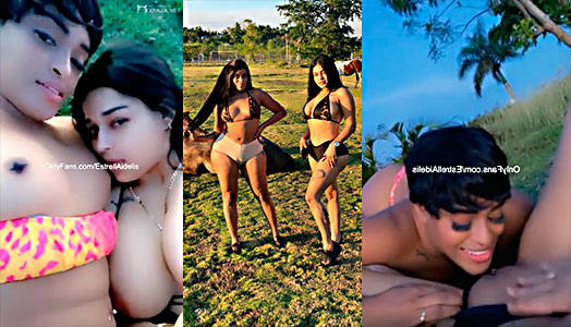 Lesbianas Dominicanas, Aidelis Estrella Vs Laura Se Cogen Al Aire Libre