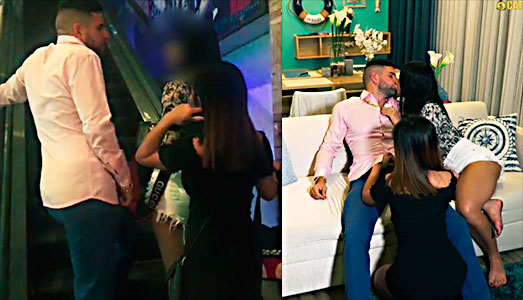 Spanish Antonio Mallorca fucks with 2 Asian whores
