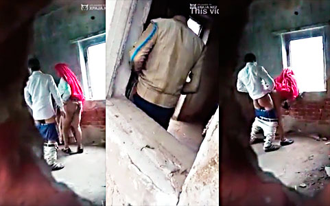 Watching 2 cheating wife fucking in construction