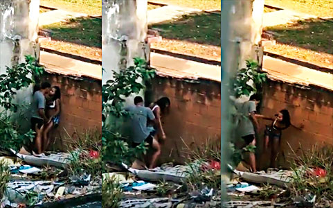 civilians catch her being unfaithful with the neighbor in the building