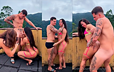 her friend records a nymphomaniac who likes blows while she fucks