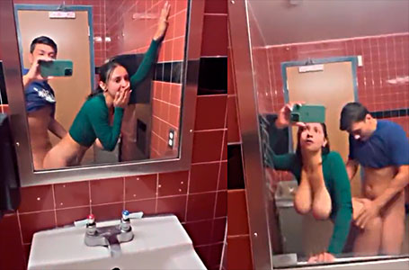 they almost got caught fucking in a public bathroom
